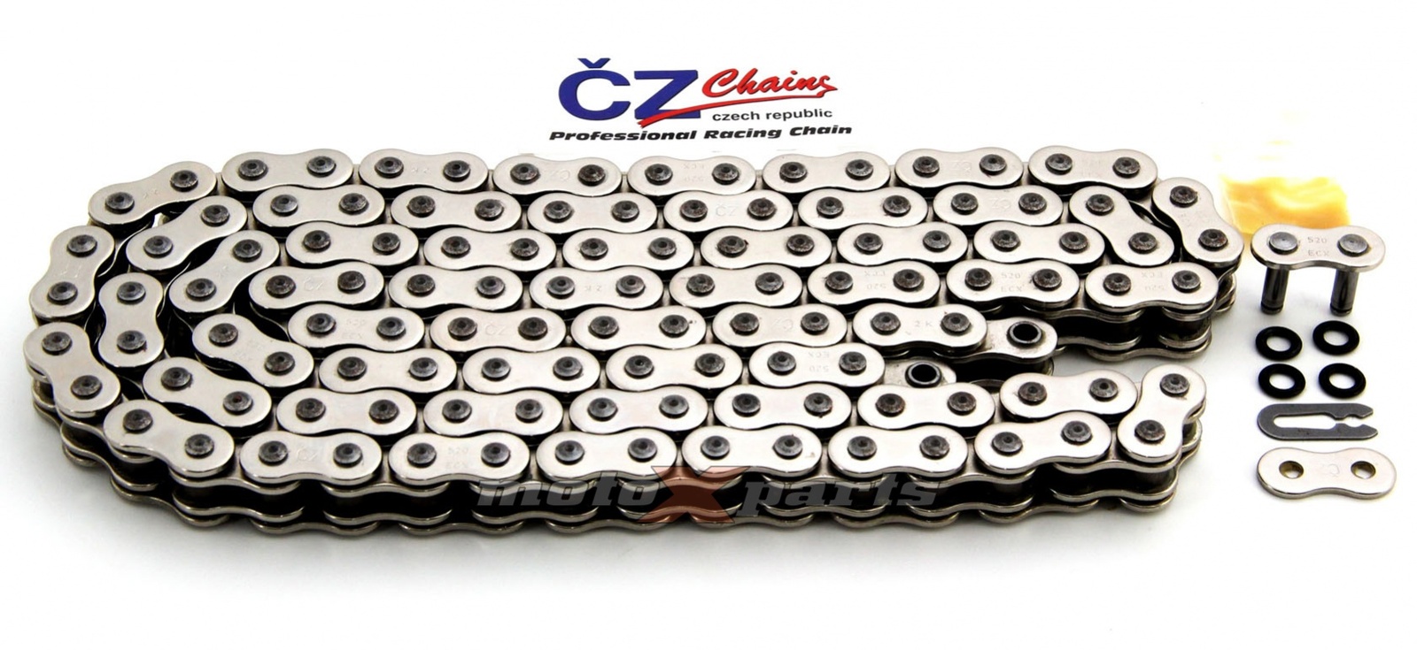CZ Chains 520 120 Link X Ring Chrome Chain