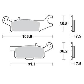 Moto-Master Yamaha YFM250 Raptor 08-13 YFM550 Grizzly 09-15 YFM700 Grizzly 07 and up Front Left Brake Pads