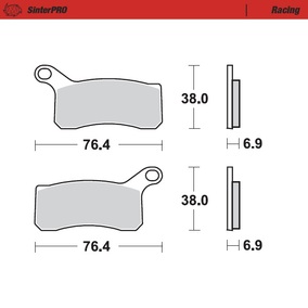 Moto Master KTM 450XC 08-10 505SX ATV 2010-2013 525XC 08-13 Sinter Pro Racing Front Brake Pads 