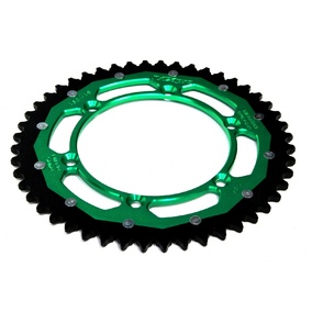 MX Pro Kawasaki KX65 Suzuki RM65 Green Steel/Alloy Dual Drive Rear Sprocket