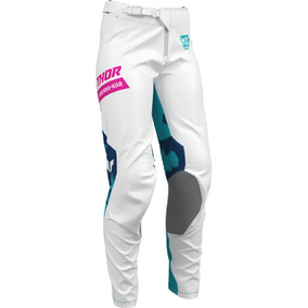 THOR MX WOMENS LAUNCHMODE PANTS BLEACH WHITE/AQUA