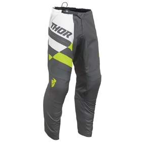 THOR MX PANTS SECTOR YOUTH CHECKER GRAY/ACID SIZE 18