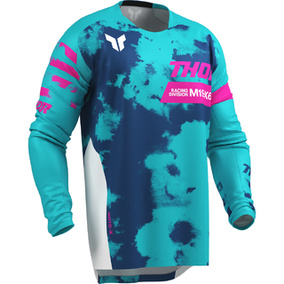THOR MX LAUNCHMODE BLEACH JERSEY WHITE/AQUA 