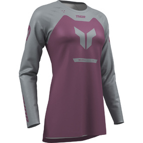THOR MX WOMENS RIDEMODE MENACE JERSEY PUR/GRAY 