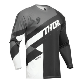 THOR MX JERSEY SECTOR CHECKER BLACK/GRAY SML - YOUTH