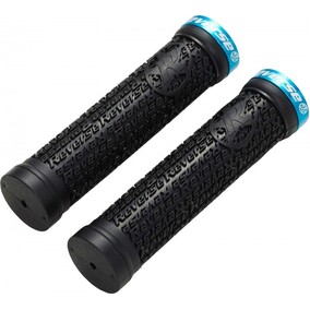 Handlebar Grips Bike Stamp Single Lock On Blue