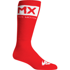 THOR MX YOUTH SOLID RED/WHITE SOCKS SIZE 1-6