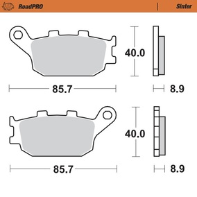  Moto-Master Honda CB/CBR Kawasaki ZR/ Ninja Suzuki Bandit Sintered Pro Rear Brake Pads