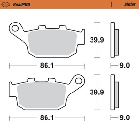 Moto-Master Honda CB CBR CTX CMX Kawasaki Z 750-900 Suzuki SV SFV GSX Road Pro Sintered Rear Brake Pads