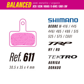 Bike Brake Pads Less Balanced 611 - Pack of 30