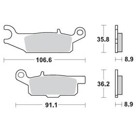 Moto-Master Yamaha Grizzly 550 09-15 Grizzly 700 07-onward Rear Brake Pad