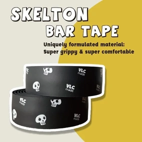 VLCmade Skelton Bar Tape, Black/White Printed Pattern