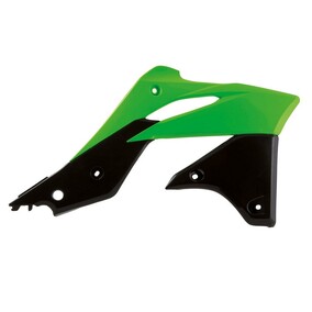 RTech Kawasaki KX250F 13-16 Green Black Radiator Shrouds 