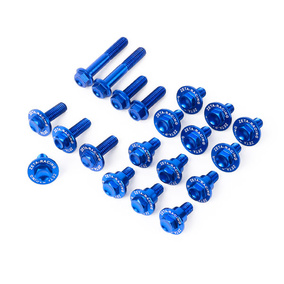 Zeta Yamaha YZ125 YZ250 08-21 YZ250X 16-22 Aluminium Plastics Bolt Set 17pcs - Blue