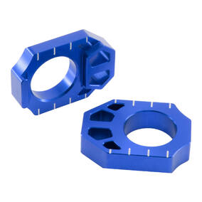 ZETA KAWASAKI KX125, KX250, KXF250, KXF450 KLX450R SUZUKI RMZ250, RMZ450, RMX450 REAR AXLE BLOCK - BLUE