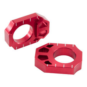 ZETA KAWASAKI KX125, KX250, KXF250, KXF450 KLX450R SUZUKI RMZ250, RMZ450, RMX450 REAR AXLE BLOCK - RED