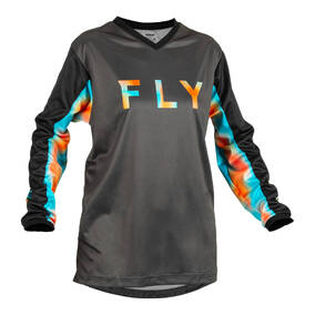 Fly Racing 2023 Ladies F-16 Jersey - Grey / Pink / Blue Size L