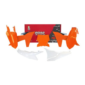 RTech KTM 125-450 SX/SXF 23-24 Orange & White Plastics Kit