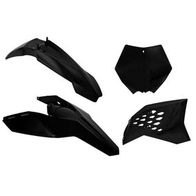 RTech KTM 125-530 SX/SXF/XC/XCF 07-10 200-530 EXC/EXCF 08-11 Black Plastics Kit