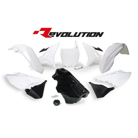 RTech Yamaha YZ125 YZ250 02-21 YZ125X YZ250X Revolution Black White Plastics Kit