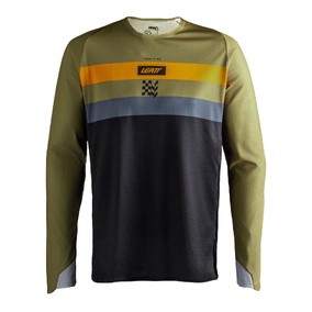  Leatt 4.5 Enduro Jersey - Striped Khaki Brown