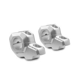 BARBACK  HANDLEBAR RISER SW MOTECH FOR TAPER HANDLEBARS 28 MM. UP 30 MM. BACK 22 MM. SILVER