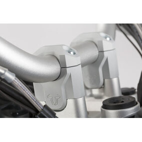 HANDLEBAR RISER SW MOTECH RAISE 30MM OPTIMISE THE SITTING POSITION ALUMINUM ALLOY SILVER BMW F750GS