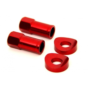 Tyre Rim Lock Nuts/Washers Red - MX Pro