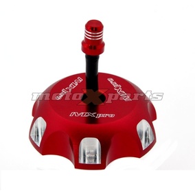 MX Pro Honda / Kawasaki / Suzuki Red Alloy Fuel Cap and Breather Vent