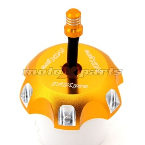 MX Pro Honda / Kawasaki / Suzuki Gold Alloy Fuel Cap and Breather Vent