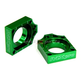 MX Pro Kawasaki  KX/KXF/KLX Suzuki RMZ Green Axle Blocks