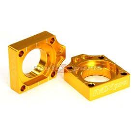 MX Pro Kawasaki  KX/KXF/KLX Suzuki RMZ Gold Axle Blocks