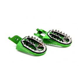 Shark Bite Honda CR125/250 CRF250/450 Kawasaki KX/KXF 250-450 Green Foot Pegs