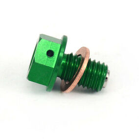 MX Pro Kawasaki KX65-500 KXF250 Green Magnetic Drain Plug 