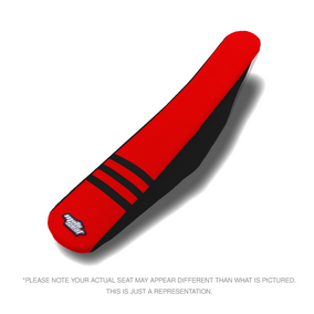 Motoseat Honda CRF250F 19-25 3 Ribbed Traction Red / Black Seat Cover