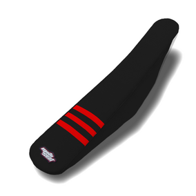 Motoseat Honda CRF450R  21-25 CRF250R 22-25 3 RIB Traction Black / Red Seat Cover