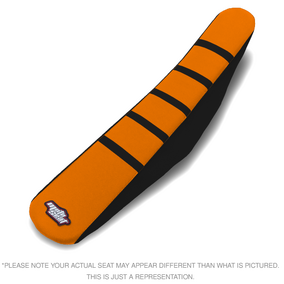 Motoseat KTM 65SX 16-23 Ribbed Traction Orange / Black Seat Cover