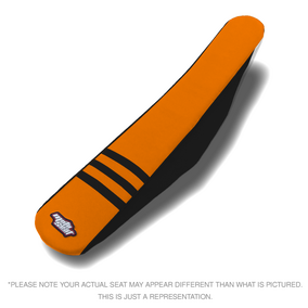 Motoseat KTM 65SX 24-25 3 Ribbed Traction Orange / Black Seat Cover