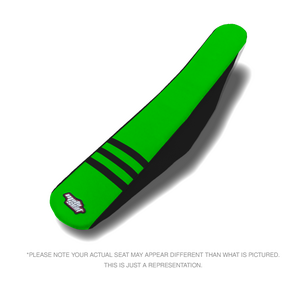Motoseat Kawasaki KX250F 13-16 KX450F 12-15 3 Rib Traction Green / Black Seat Cover