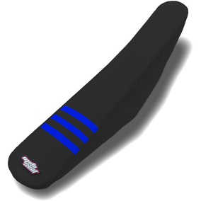Motoseat Yamaha YZ250-450F 24-25 WR250-450F 25 3 Ribbed Traction Black / Blue Seat Cover