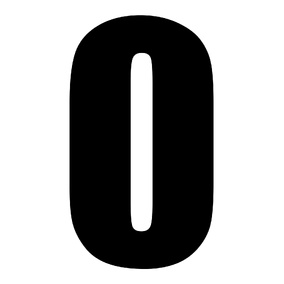 WHITES RACE NUMBER 6in VINYL #0 BLK PKT of 10