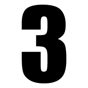 WHITES RACE NUMBER 6in VINYL #3 BLK PKT of 10