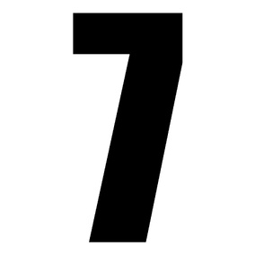 WHITES RACE NUMBER 6in VINYL #7 BLK PKT of 10