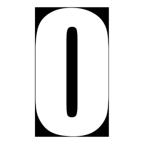 WHITES RACE NUMBER 6in VINYL #0 WHT PKT of 10