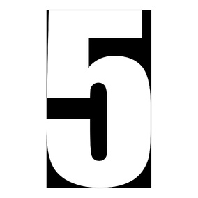 WHITES RACE NUMBER 6in VINYL #5 WHT PKT of 10
