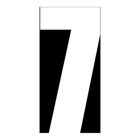 WHITES RACE NUMBER 6in VINYL #7 WHT PKT of 10