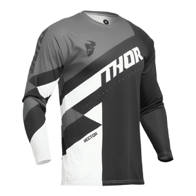 THOR MX JERSEY SECTOR CHECKER BLACK/GRAY - YOUTH