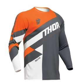 THOR MX JERSEY SECTOR CHECKER CHARCOAL/ORANGE - YOUTH
