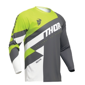 THOR MX JERSEY SECTOR CHECKER GRAY/ACID - YOUTH