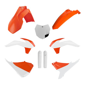 KTM SX SXF XC XCF 2015 OEM Plastics Kit - Org/Wht